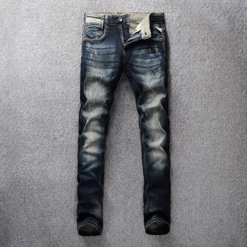 

SHABIQI Men Jeans Design Biker Jeans Strech Casual Jean For Men Hight Quality Cotton Male Long Trousers 32 33 34 36 38