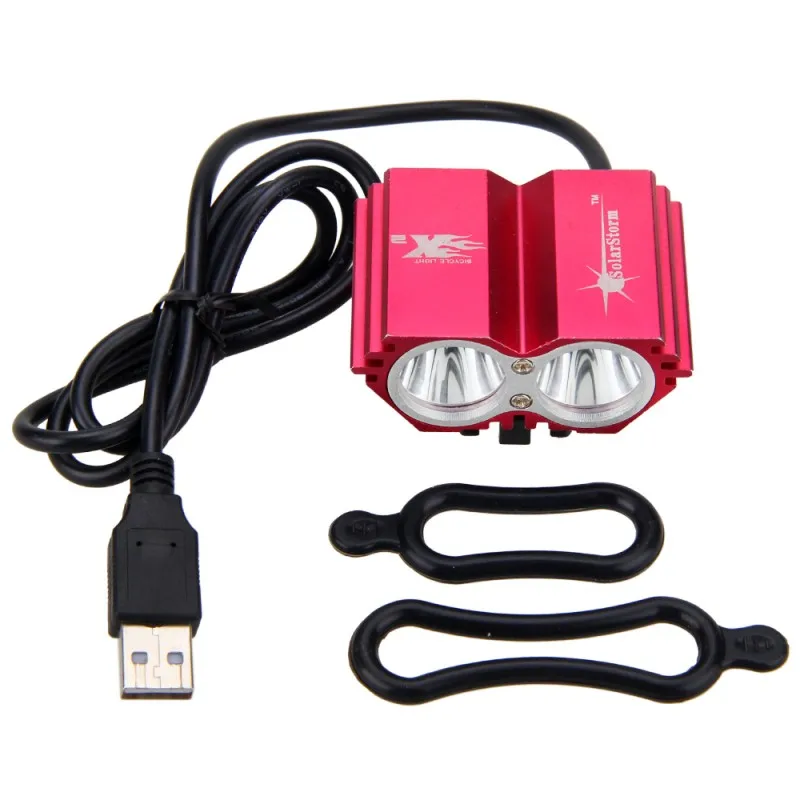 Clearance Waterproof USB Bike Light 8000LM 2 X T6 LED Front Bicycle Headlight Dual Lamps for Cycling No Battery 2 Clearance Waterproof USB Bike Light 8000LM 2 X T6 LED Front Bicycle Headlight Dual Lamps for Cycling No Battery 2
