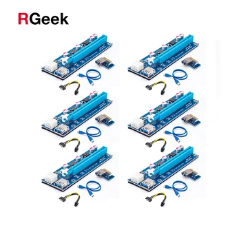 

PCI-E PCI E Express Riser Card 1X to 16X 006C USB 3.0 with 15Pin Power Supply PCI-E Extender Card