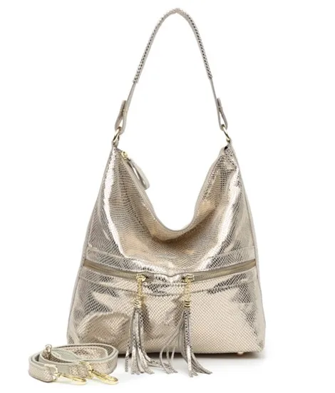 Arliwwi брендовые блестящие тисненые сумки со змеиным узором из натуральной кожи, женские сумки через плечо, большие вместительные женские сумки, Новинка - Цвет: Золотой