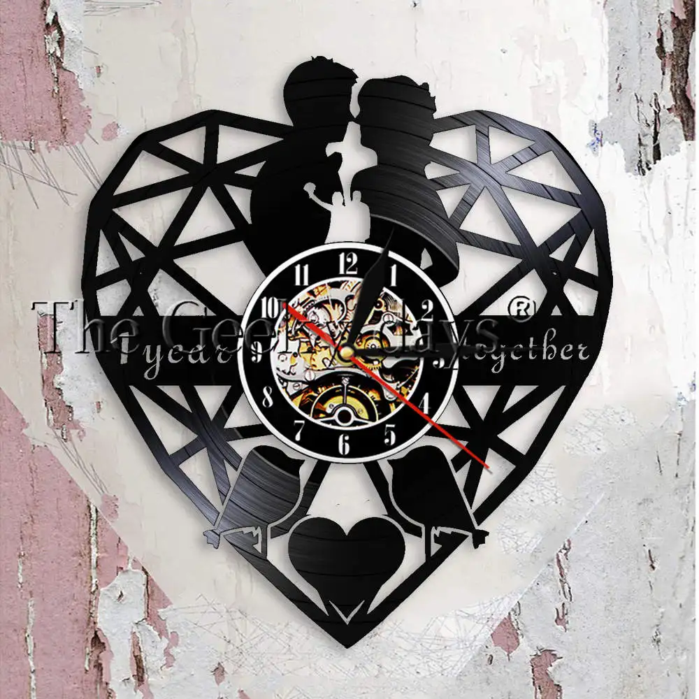 1 Year Wedding Anniversary Decoration Custom Wall Clock 1st Anniversary