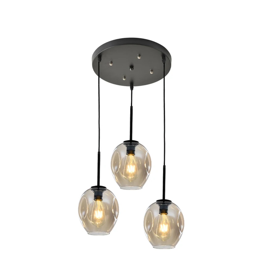 Modern Glass Led Pendant Lamp Lights1/3 Heads AC 60-260v Living Room Lighting Chandelier Restaurant Hanging Lamp Furniture Decor