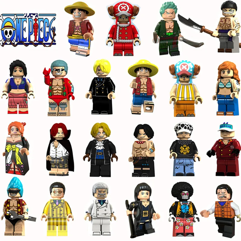 

Monkey D Luffy Roronoa Zoro Nami Sanji Tony Chopper Nico Robin Franky Brook Edward Newgate ONE PIECE Figures blocks Kids gifts