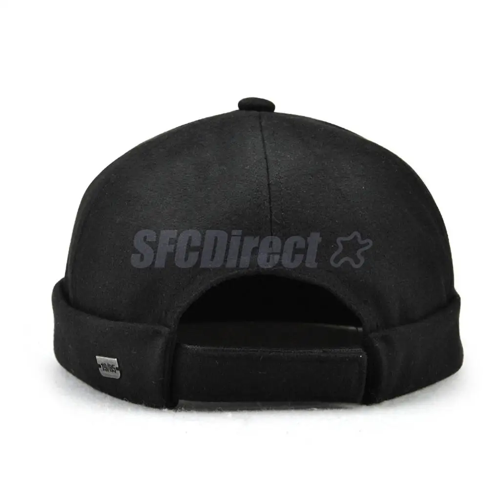 2 Pieces Retro Eaves Flange Landlord Biker Caps Fashion Docker Beanie Black