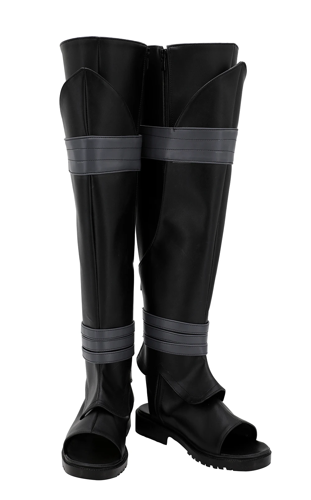 Fate Grand Order Saber Okita Souji Cosplay Boots Black Shoes Custom Made Any Size (2)