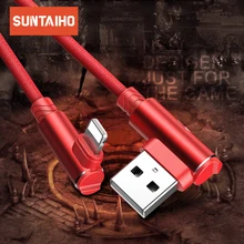 Suntaiho USB кабель для iPhone xs max XR 8 7 6 6 S Зарядный Кабель 90 градусов локоть зарядный шнур для iPad для iPhone Se 5S USB шнур