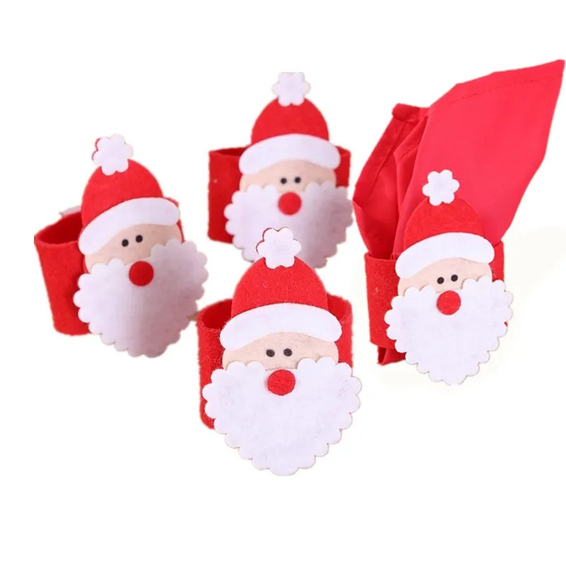 

Christmas Santa Claus Napkin Rings Serviette Holder Table Napkin Holders Banquet Dinner Christmas Decoration for Home