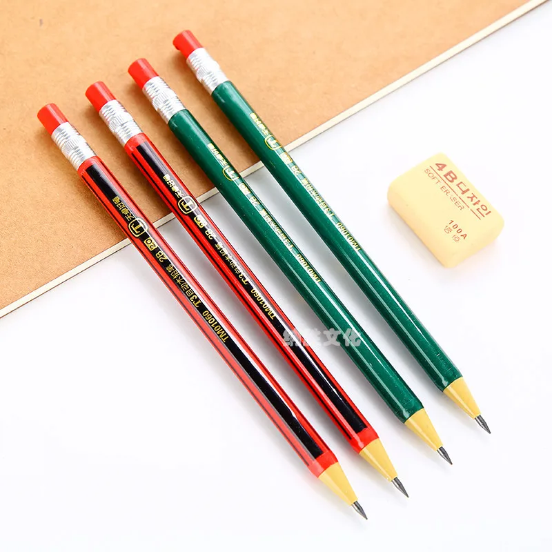 

1 pcs Best Promotion 2.0 mm 2B Lead Holder Wooden Click type Mechanical Drafting Drawing Pencil with a sharpener