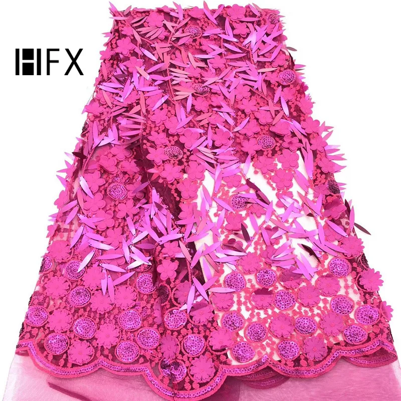 Nigeria Lace Fabric 2019 Latest Rose Red African French