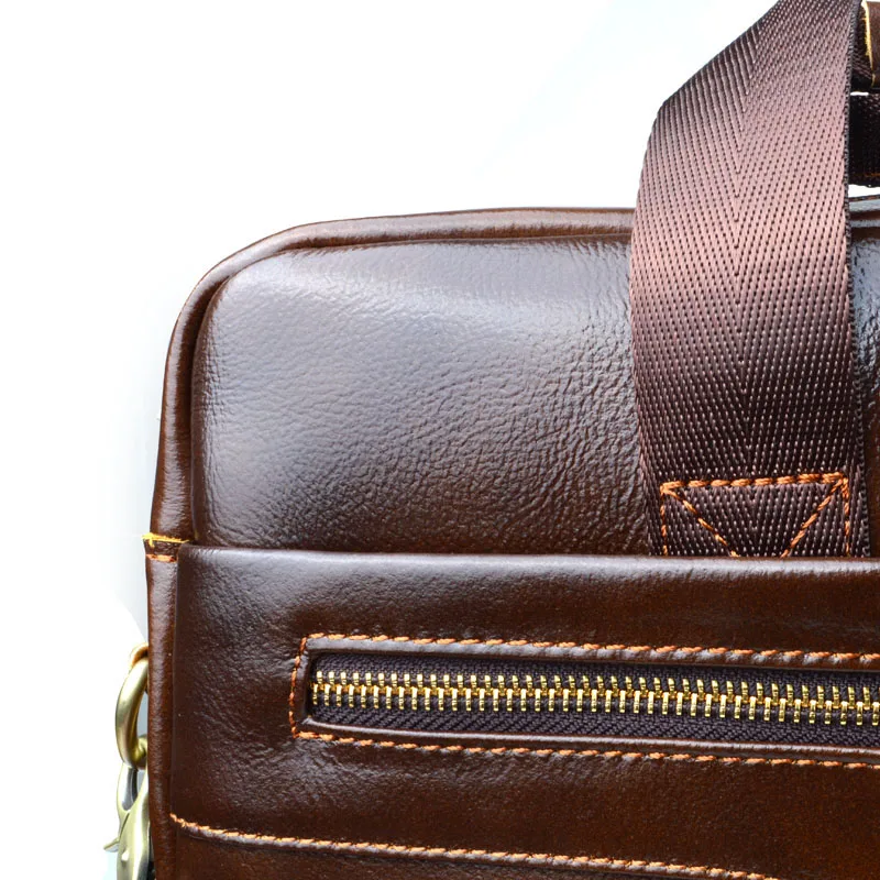 AETOO мужской портфель из коричневой кожи для путешествий, сумка для ноутбука из натуральной воловьей кожи, мужская сумка через плечо из воловьей кожи