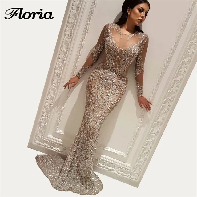 Buy Luxury Bling Evening Dresses 2018 Glitter Dubai