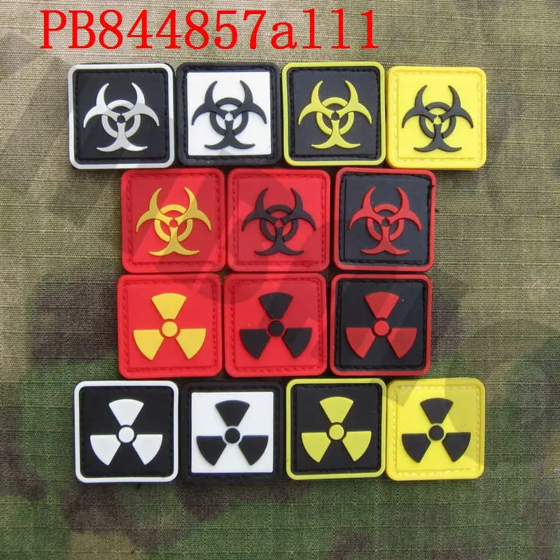 3D ПВХ патч 2* шт Biohazard зонтик с ядерным радиационным Предупреждение лом тактика