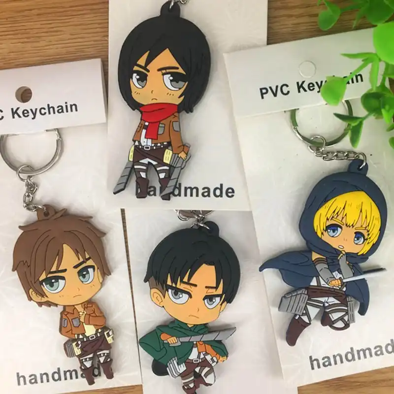 1 шт. аниме Криста Rivaille Eren Armin Японский Резиновый брелок Мода