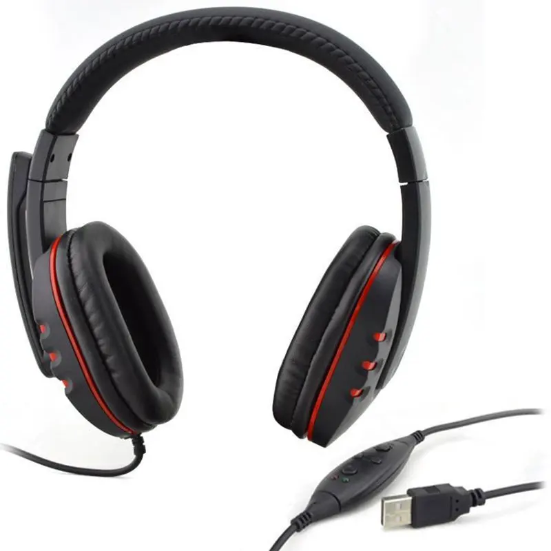 

PRO USB Stereo Headphone Microphone MIC GAME Gaming Headset For PlayStation PS3 PS 3 PC MKLG Gaming Headphones