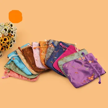 Wholesale 10PCS 11*14CM right angle fruit bunch pull embroidery necklace bag jewelry bag