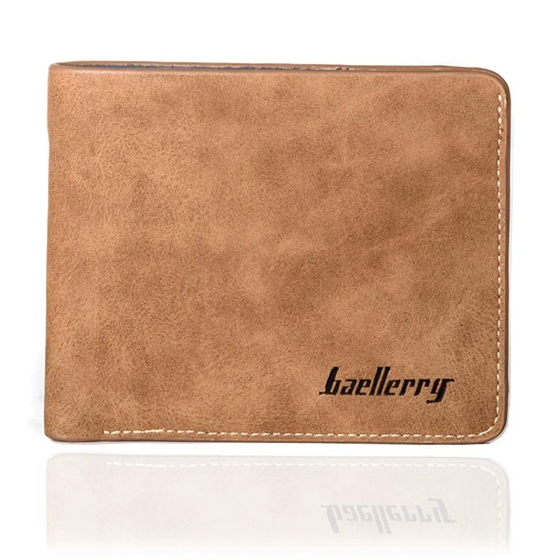 

New Tide Men Student Wallets Short Style Retro Frosted 2 Folds Cross Vertical Young Fashion Multi-card Bits Card Holder Wallets