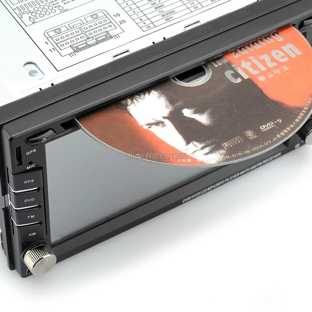 Perfect 2 DIN 6.2 Inch Universal Car DVD Player - Windows CE 6.0 OS, 800x480 Resolution, GPS, iPod/iPhone Support, RDS, Bluetooth 1