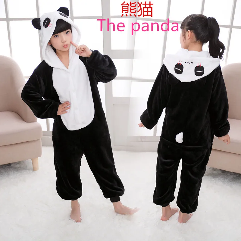 Животное косплей лиса кигуруми костюм унисекс мультфильм лев Onesie Девочки Мальчики животное Свободный комбинезон, пижамы, ночное белье комбинезон - Цвет: panda