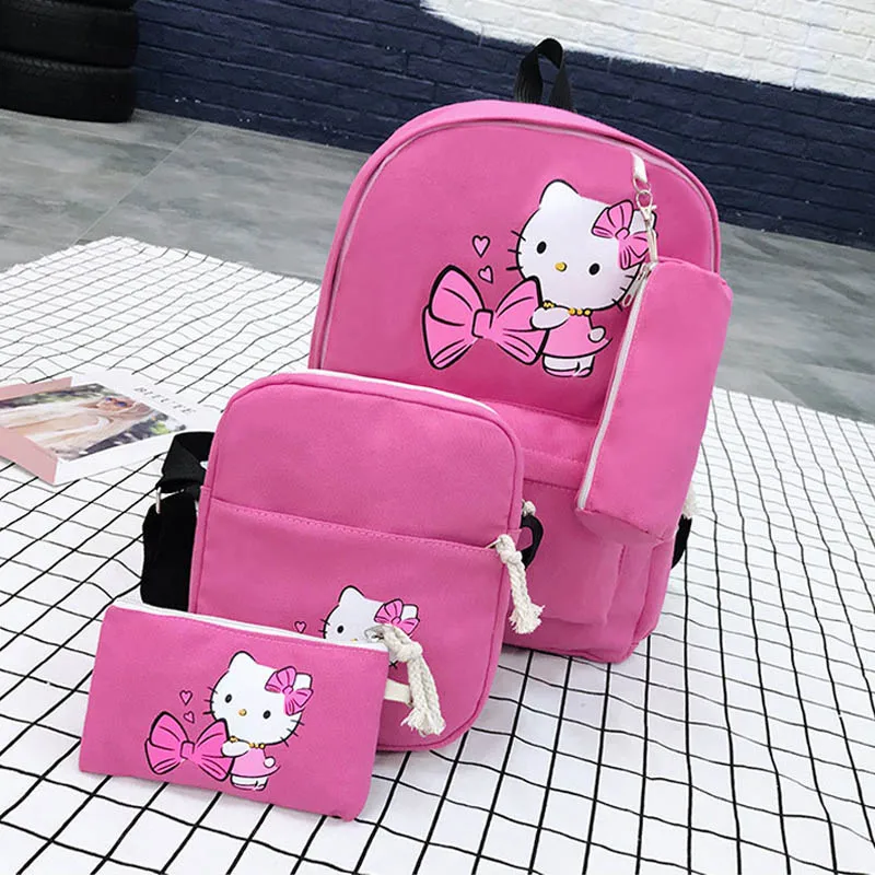 Hello kitty, мультяшная сумка для девочек, сумка через плечо, 4 в 1, детские игрушки, сумка для девочек, брезентовый плюшевый рюкзак, лучшие подарки для взрослых девочек - Цвет: G