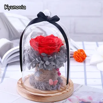 

Kyunovia Real Rose Flower Preserved Eternal Hydrangea Dried Flower Valentine Birthday Romantic Gift Party Home Decoration KY103