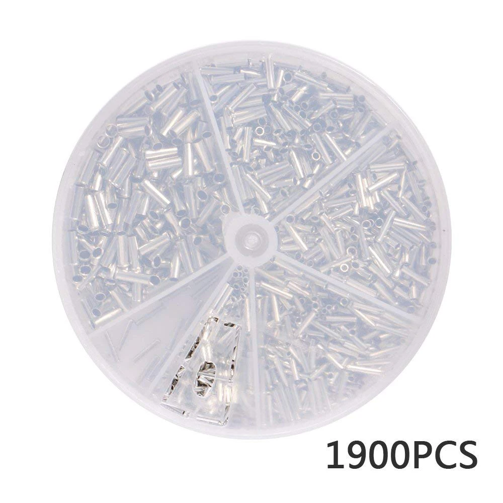 

1900pcs/set Non-Insulated Crimp Terminal Pin End Bootlace Copper Wire Connector Cord 14#-22# AWG Assortment Kit AD133