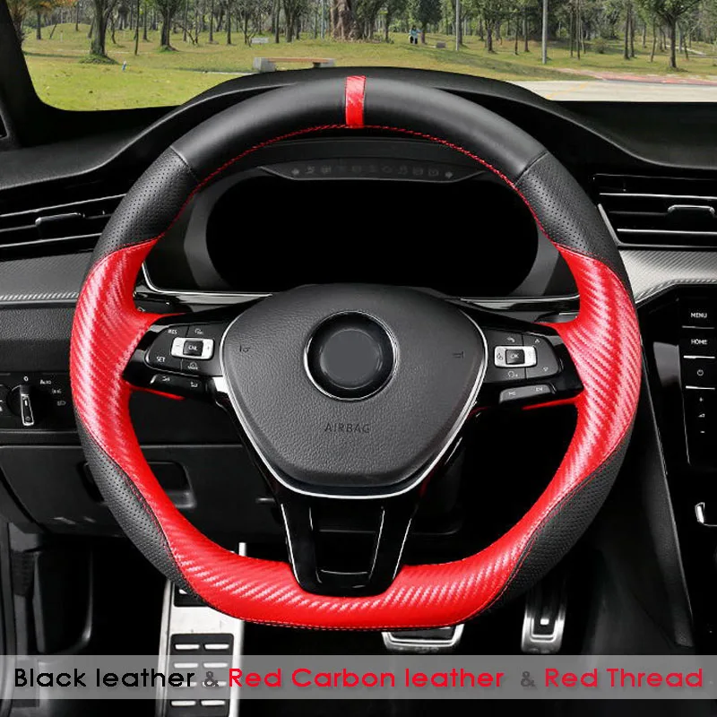 Steering Wheel Cover for Volkswagen VW Golf 7 Passat B8 Mk7 New Polo Jetta 04