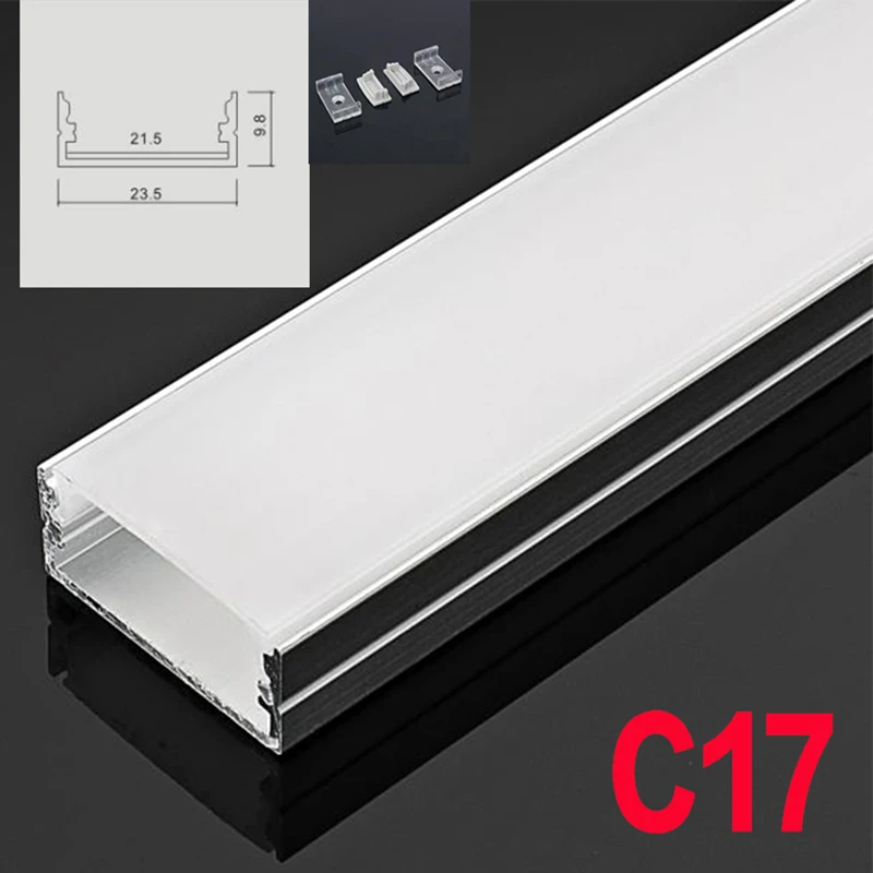 C17 10 комплектов 100 см u-образный светодиодный алюминиевый канал система с диффузной крышкой концевые крышки алюминиевый профиль для светодиодный осветительный прибор