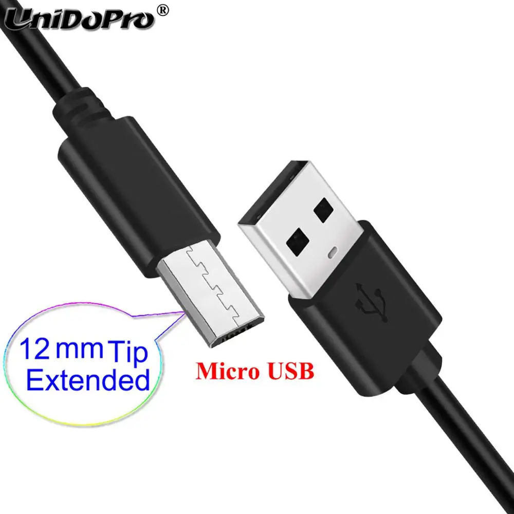 

12mm Extra Long Tip Micro USB Cable Extended Connect for GuoPhone V19 V88 ; Leagoo XRover C ; Zoji Z6 Z7 Z8 Rugged Phones