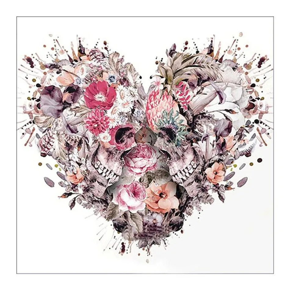 

5D DIY Diamond Painting Drawing Support Ustomization Silk Flower Heart Shape Wall Painting DecorationCross Stitch Mosaic
