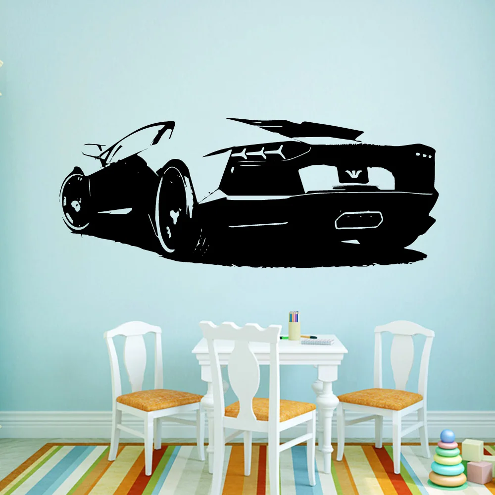

Lovely Sport Car Wall Sticker Pvc Wall Art Stickers Modern Fashion Wallsticker For Children'S Room For Kids Rooms Home Decor