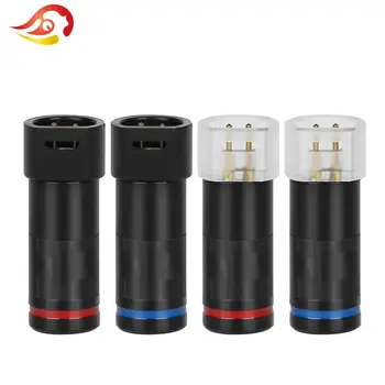 

QYFANG 1 Pair 2Pin Earphone Plug Wire Connector Black Audio Jack Socket For IE8 IE8I IE80 HiFi Headset Carbon Fiber Line Adapter