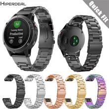 HIPERDEAL ремешок для Garmin Fenix 5 Смарт-часы замена натуральной Нержавеющая сталь 4 цвета 180 мм часы-браслет QIY09