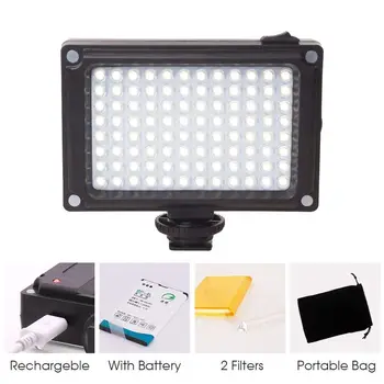 

Rechargeble 96 LED Video Light,Mini on Camera Led Light with 2500mAh Battery and Magnet Filters for Sony Panasonic Canon Nikon