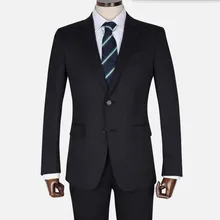 Дизайн мужские костюмы модные костюмы жениха смокинги черный отворот однобортный Свадебный для шафера платье костюмы(куртка+ брюки