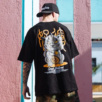 

HISTREX Japanese Style Devil Animal Funny Short Sleeve Men T Shirt Tshirt Brand Clothing T-Shirts T-shirt Male Top 4Y46A#