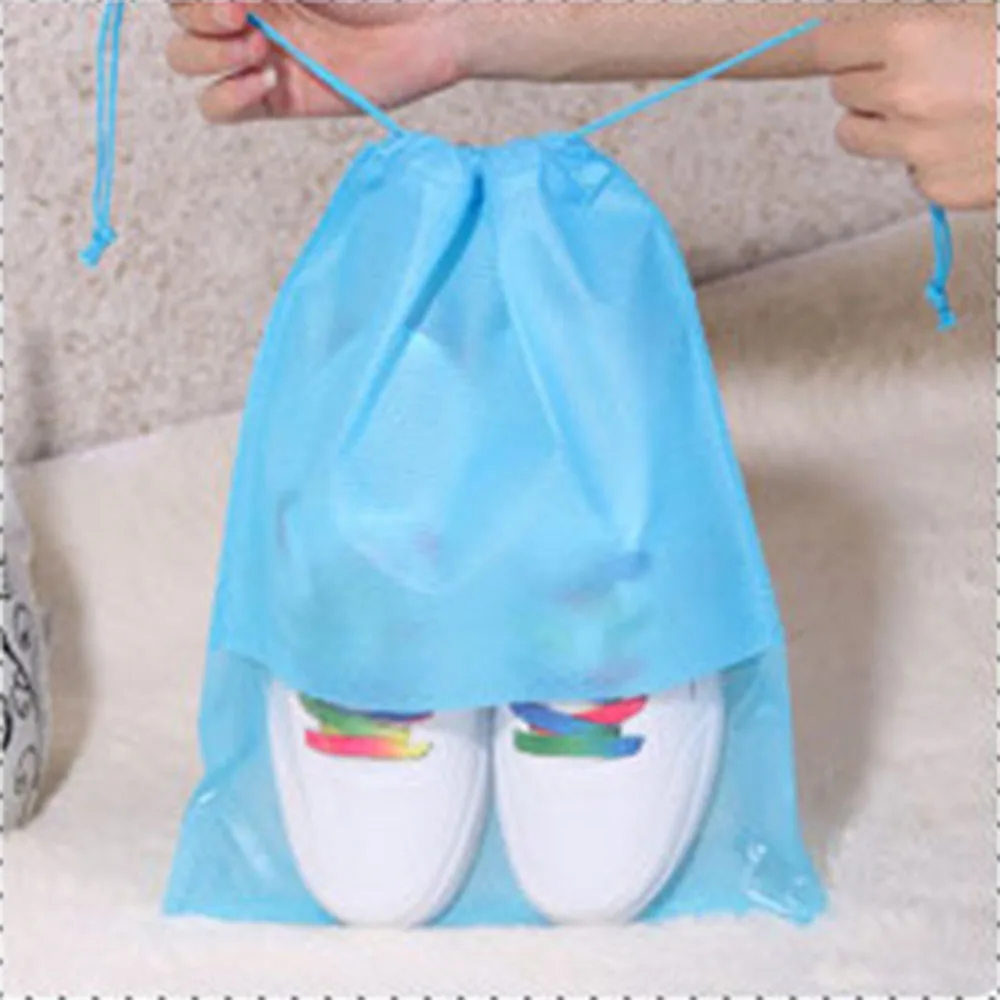 1Pc S/L Waterproof Shoes Storage Bag Pouch Portable Travel Organizer Drawstring Bag Cover Non-Woven Laundry Organizer