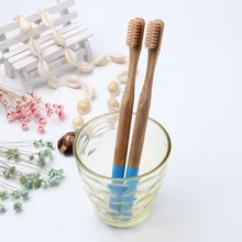 Новая зубная щетка для взрослых зубная щетка из натурального бамбука Маленькая Мягкая головка круглая синяя ручка из бамбука мягкая Щетинная зубная щетка