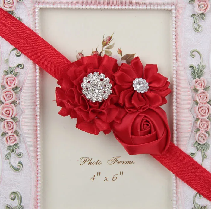 Nishine Модный цветочный ободок с розами, стразы, кнопки, Детские аксессуары для волос, детские головные уборы ручной работы, подарок для девочек