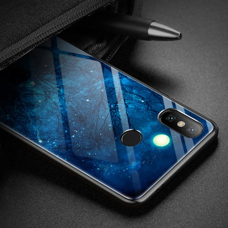 Чехол из закаленного стекла для Xiaomi Mi Mix 2 s чехол мягкая силиконовая рамка Жесткий