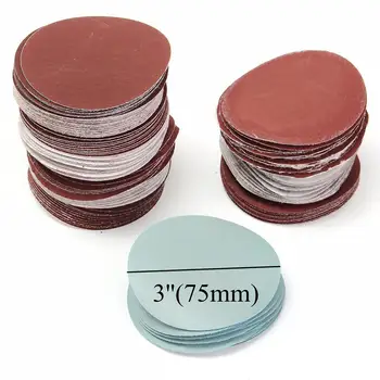 

TPFOCUS 100Pcs 3 Inch 75mm Sandpaper Sander Disc Mix Sanding Polishing Pad 80-3000 grits