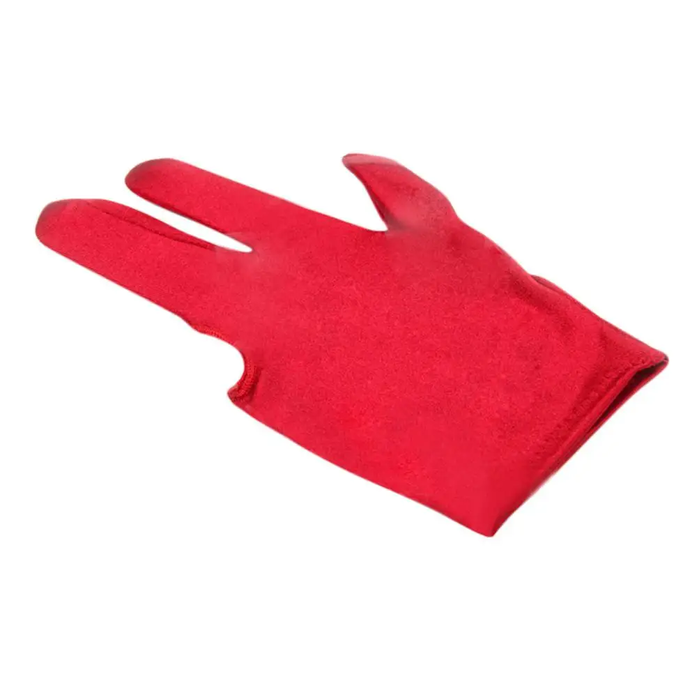 1 шт. спандекс кий для снукера бильярда перчатка для левой руки открытый три пальца перчатки Мужчины Женщины снукер шары бассейн фитнес аксессуары B1 - Цвет: Red
