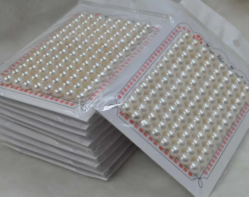 

AAA Wholesale 1 Card 7-7.5mm Button LOOSE Freshwater Pearl half drilled