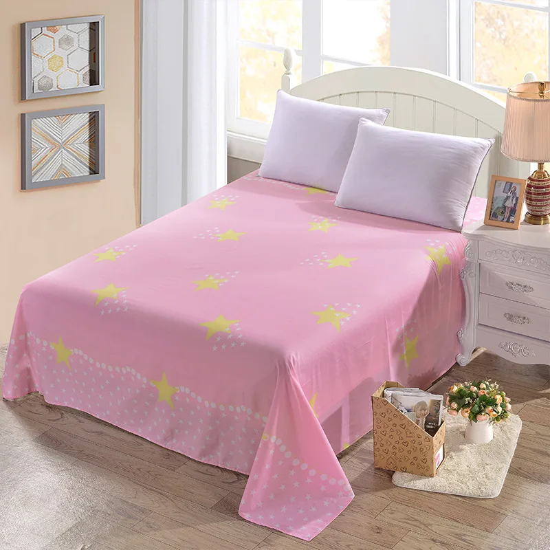 

1 Piece 100% Cotton Pink Color Flat Sheet For Single Double Bed Children Adults Bedroom Use Bed Sheet (No Pillowcase) XF638-2