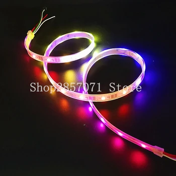 

WS2812B 5050 RGB LED Waterproof Strip 1M 5M Individual Addressable 5V white PCB