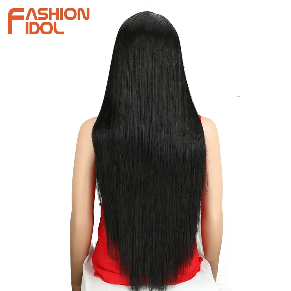 Модные IDOL парики для черных женщин прямые волосы Длинные Синтетические волосы на кружеве парик 32 дюйма Омбре светлый парик для косплея термостойкий