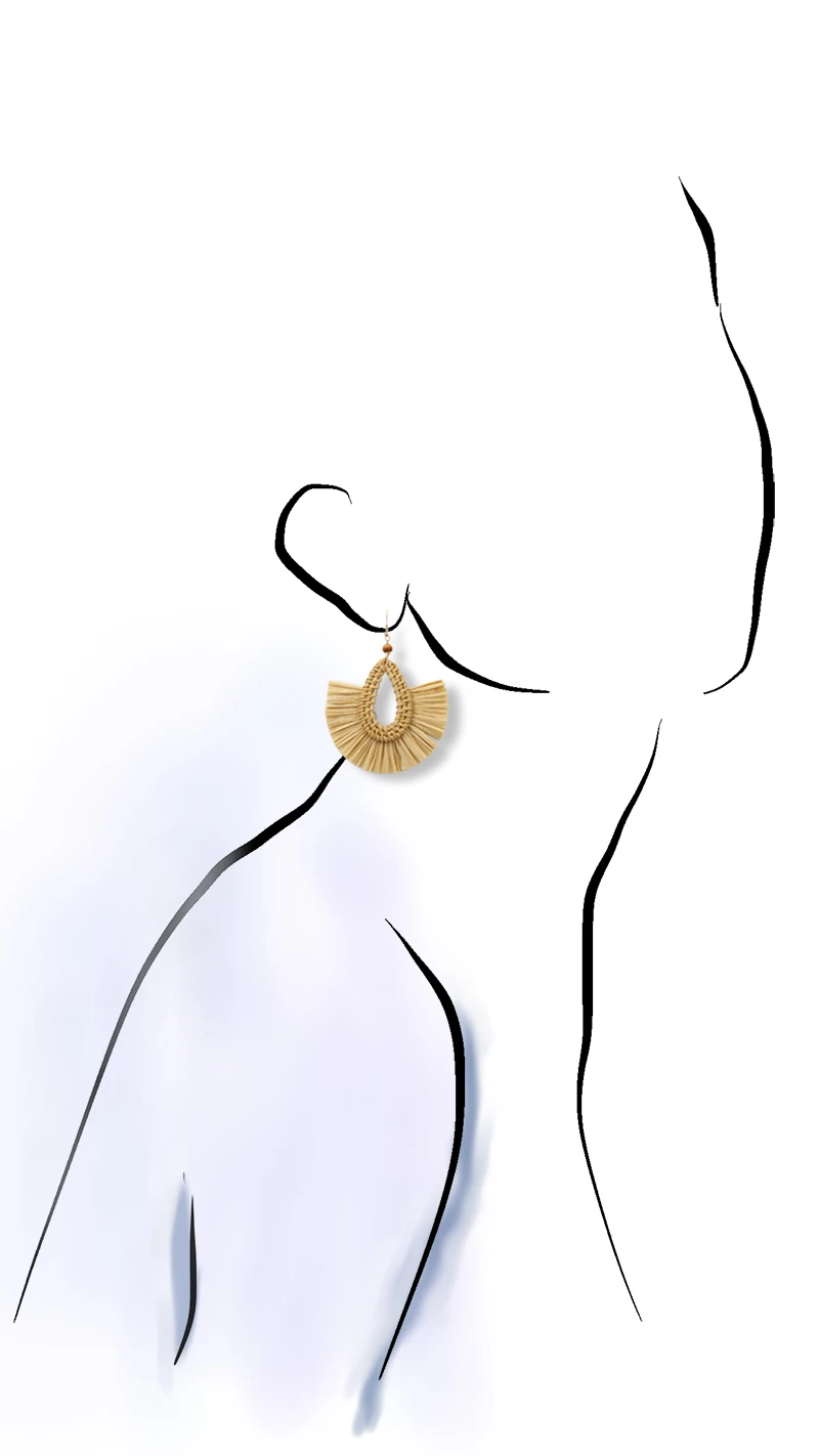 Каплевидные соломенные серьги с кисточками для женщин из ротанга Плетеные длинные висячие серьги рафия серьги ручной работы DIY ювелирные изделия