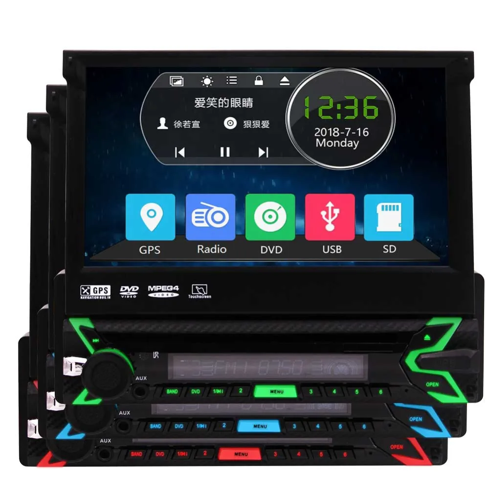 1DIN емкостный сенсорный экран 7 дюймов с автомобильным Стерео gps навигацией Bluetooth