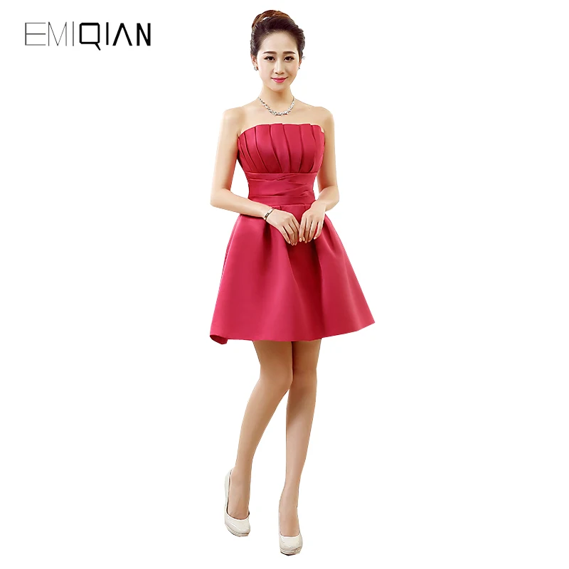 

Original Design A Line Strapless Scalloped Mini Cocktail Dresses