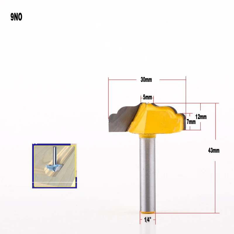 CHWJW 1 шт. 1/" SH деревообрабатывающий дверной каркас кружевной нож дверной гравировальный профилированный кружевной шкаф гравировальный нож импортный Фрезерный резак - Длина режущей кромки: 9NO