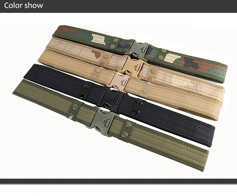 Combat 2 Inch Canvas Duty Tactical Sport Belt with Plastic Buckle Outdoor Military Army Fan Adjustable Hook & Loop Waistband (5)